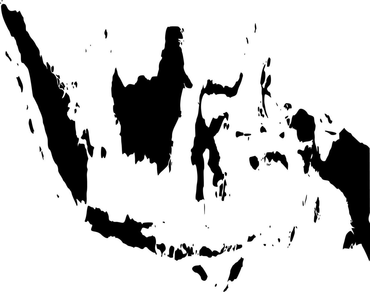 vetor silhueta do Indonésia mapa em branco fundo