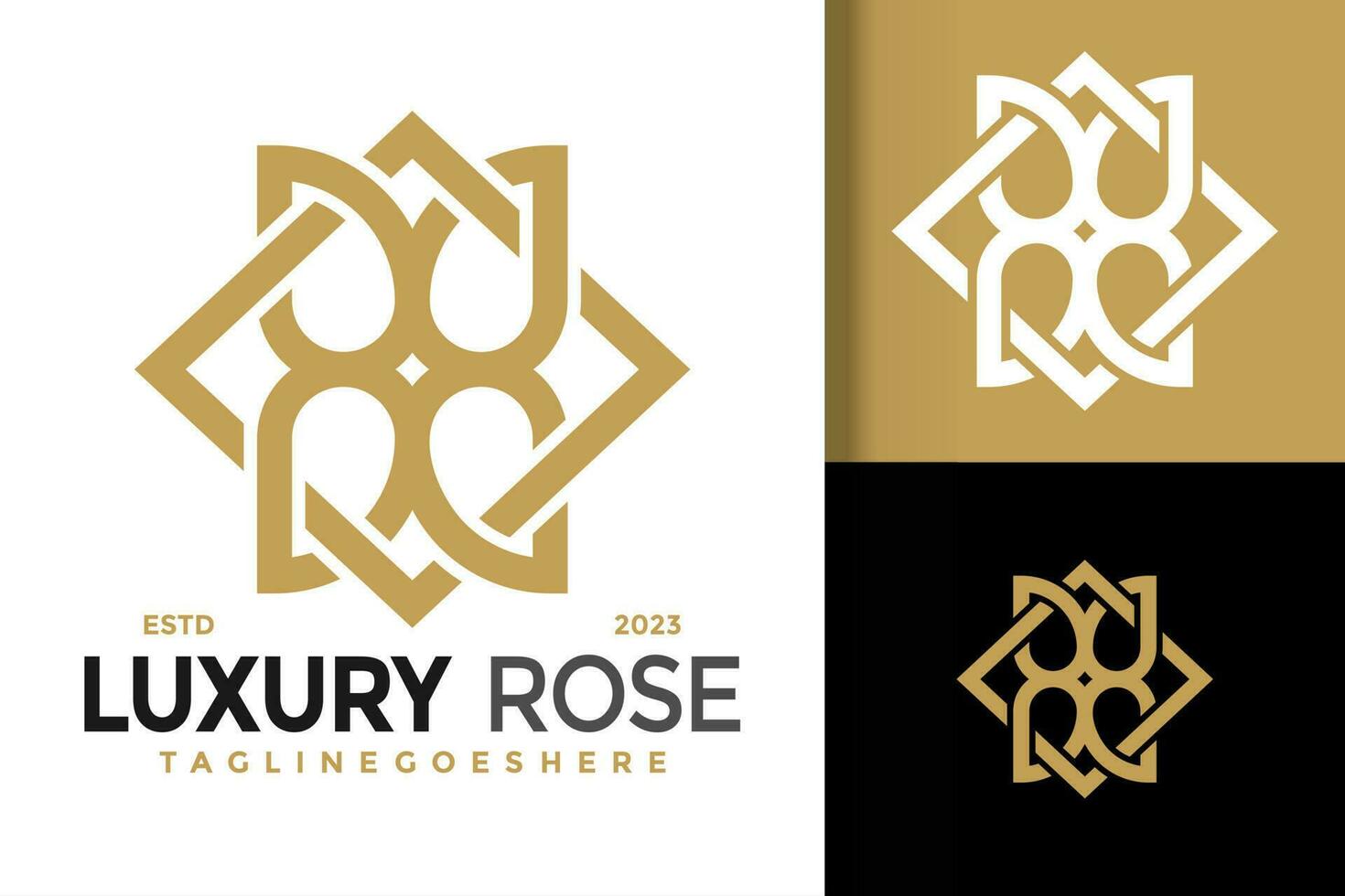 luxo rosa linha logotipo vetor ícone ilustração