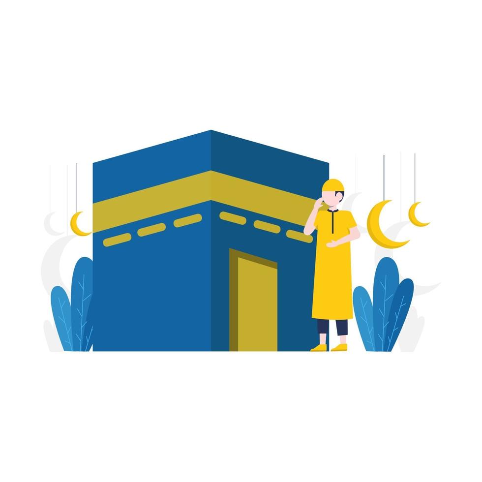muçulmanos fazem jejum no ramadã e celebram a ilustração vetorial eid al-fitr, adequada para página de destino, interface do usuário, site, aplicativo móvel, editorial, pôster, folheto, artigo e banner vetor