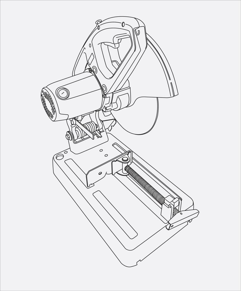 cortar desenho à mão de serra vetor