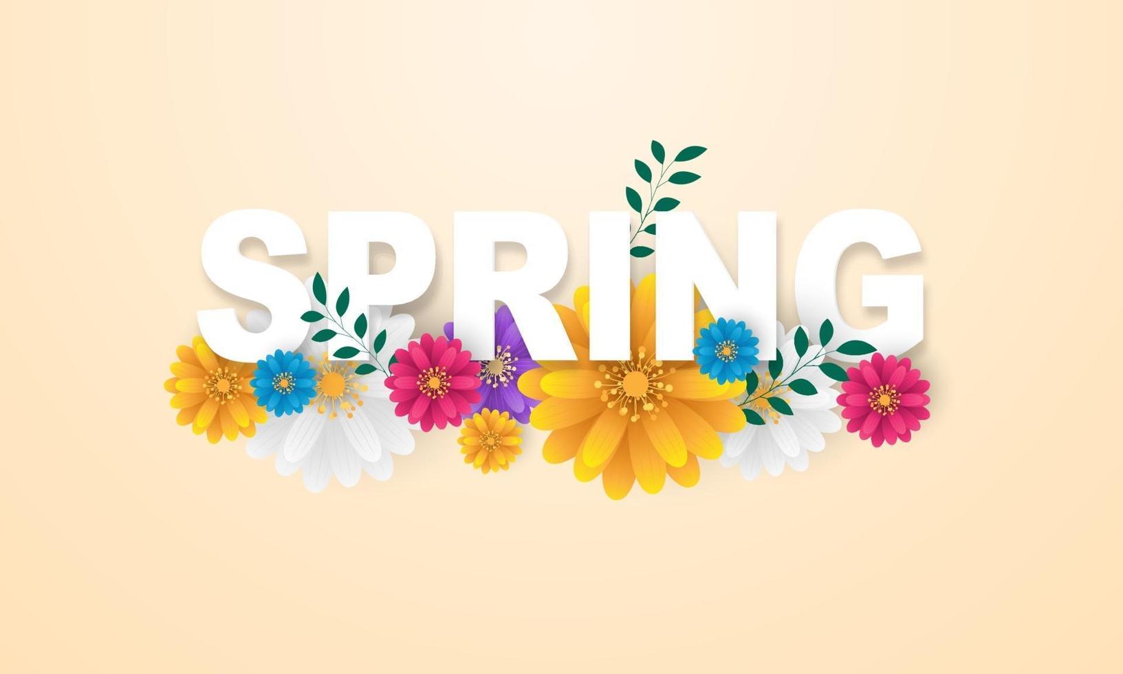 projeto banner quadro flor primavera venda fundo com linda. banners de modelo de ilustração vetorial. vetor