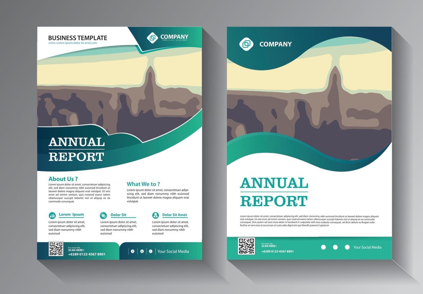 design de brochura, layout moderno da capa, modelo de relatório anual vetor