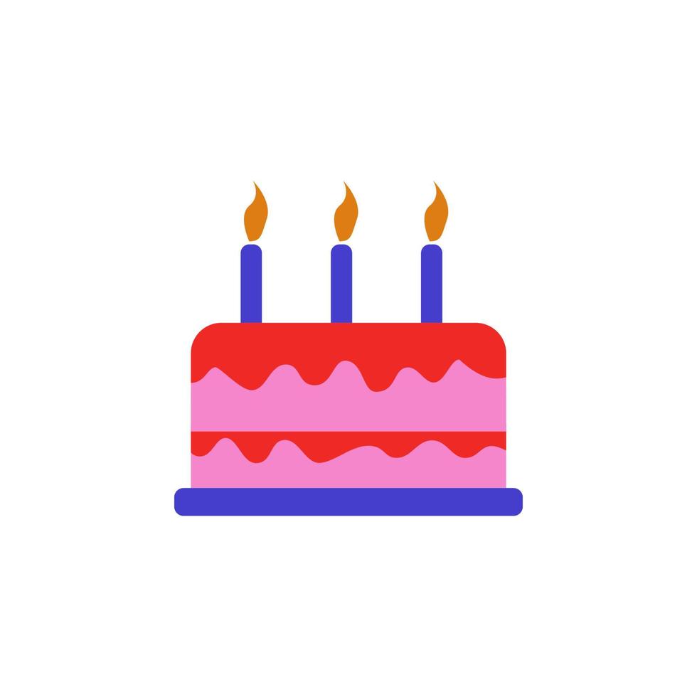 aniversário bolo colori vetor ícone ilustração