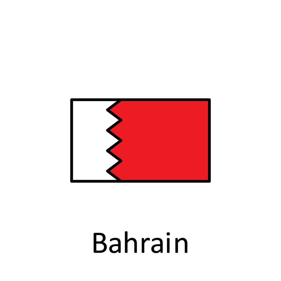 nacional bandeira do bahrain dentro simples cores com nome vetor ícone ilustração