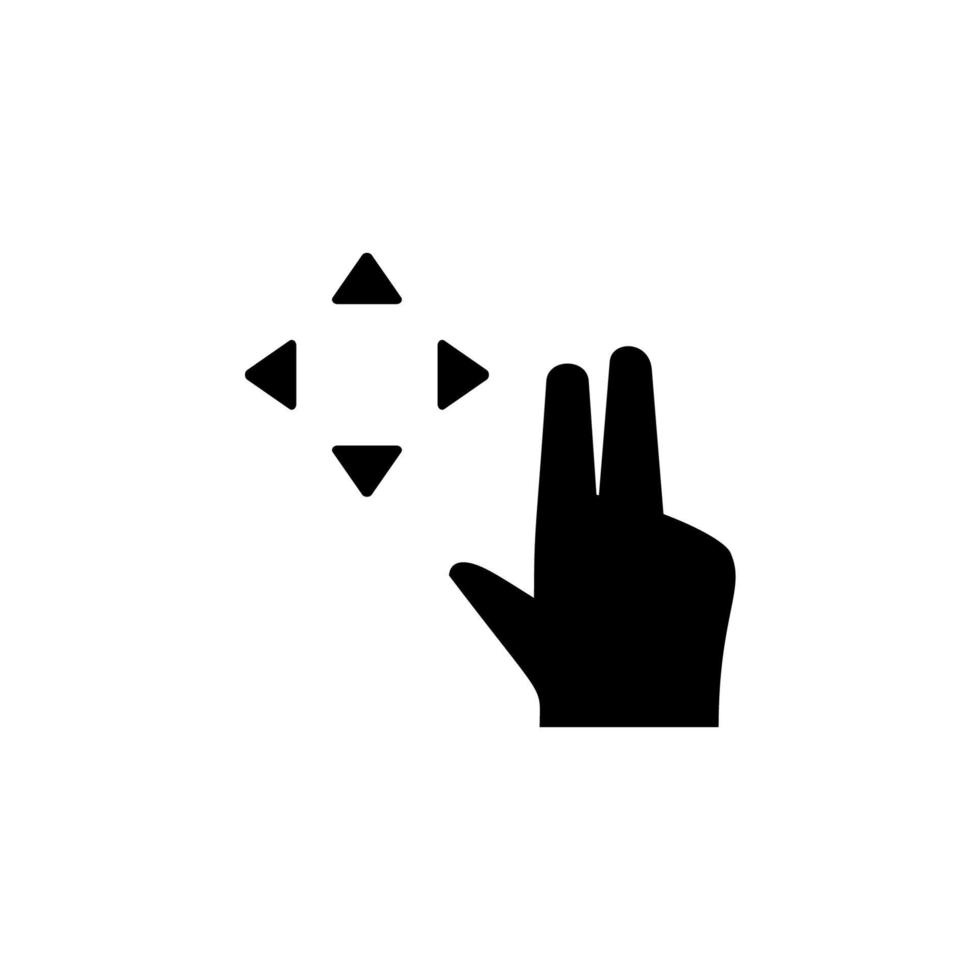 mão, dedos, gesto, mover, rodar vetor ícone ilustração