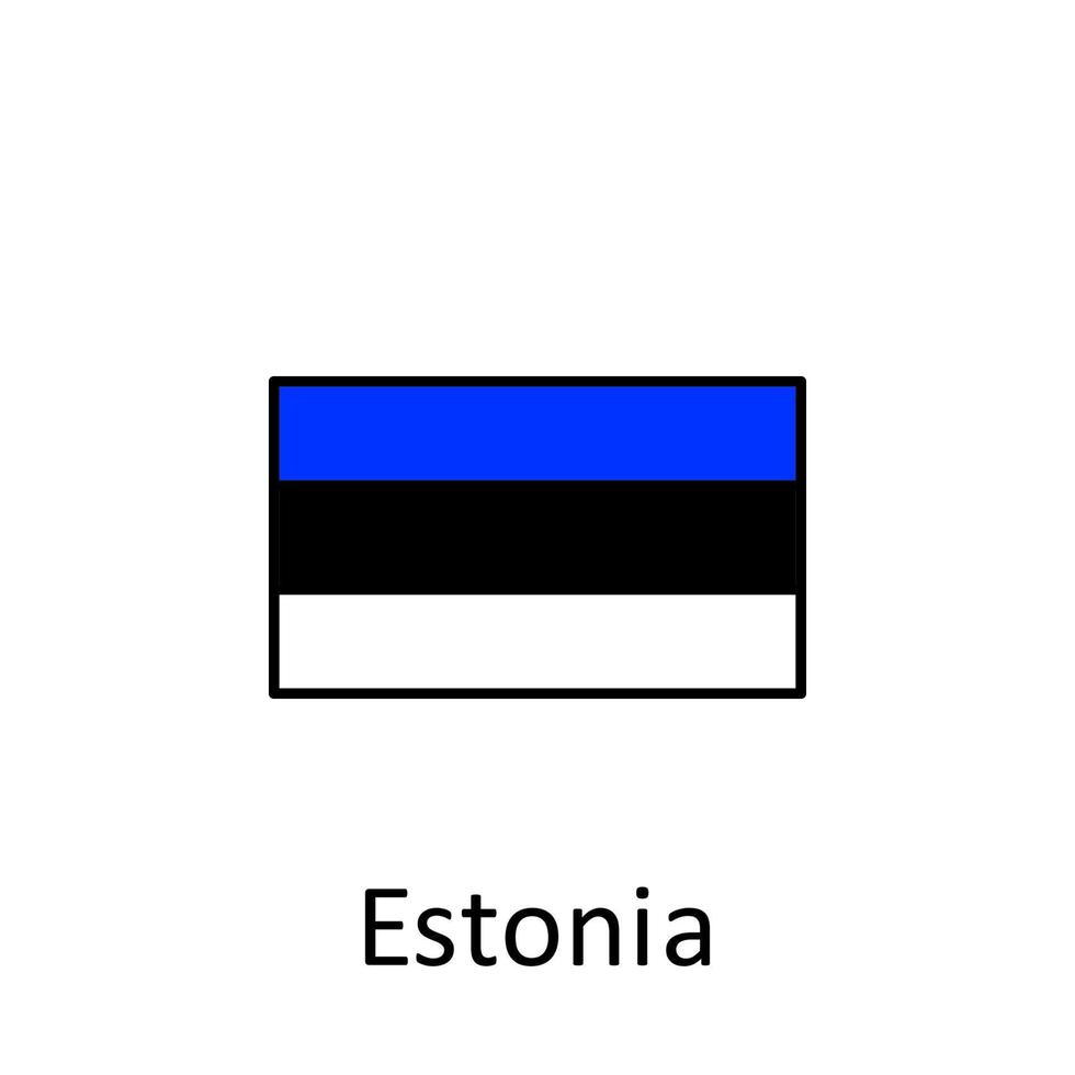 nacional bandeira do Estônia dentro simples cores com nome vetor ícone ilustração