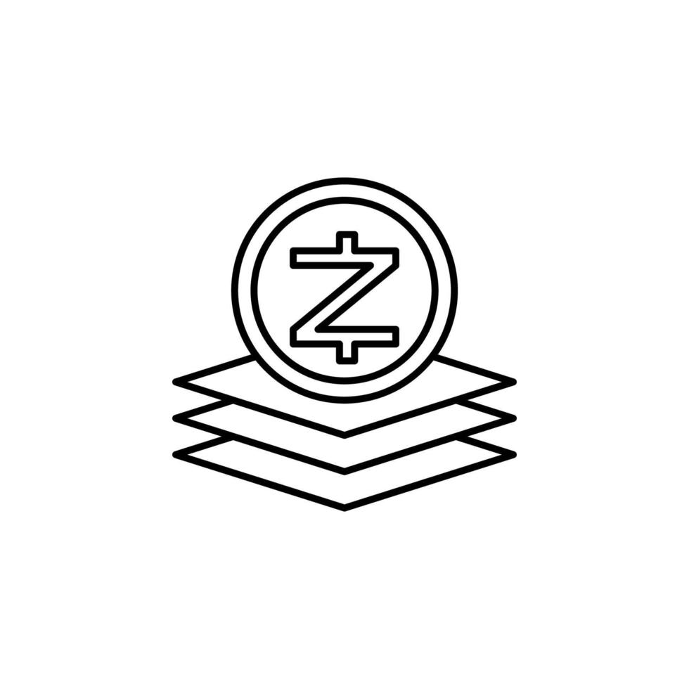 zcash, camadas vetor ícone ilustração