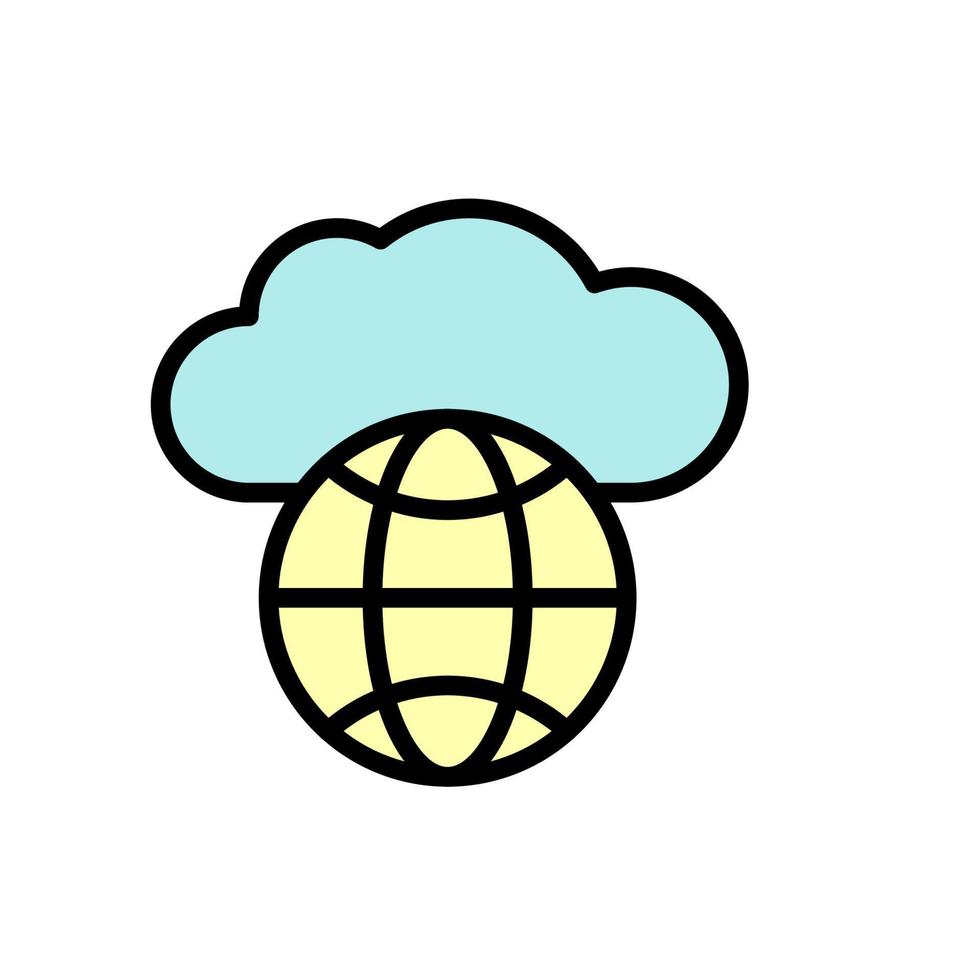 nuvem, globo vetor ícone ilustração
