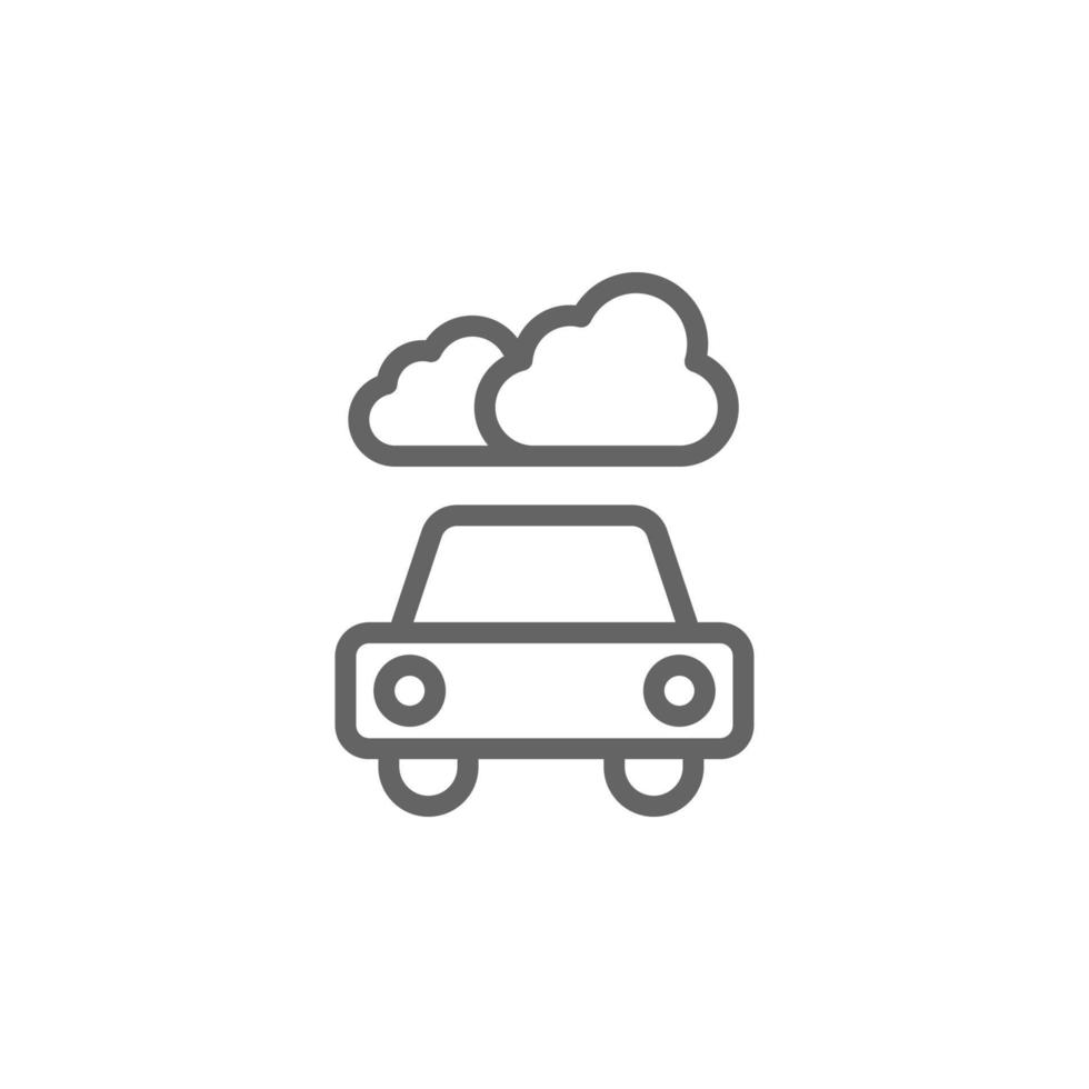 carro, fumaça linha vetor ícone ilustração