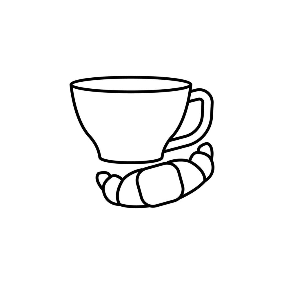 croissants para café da manhã vetor ícone ilustração