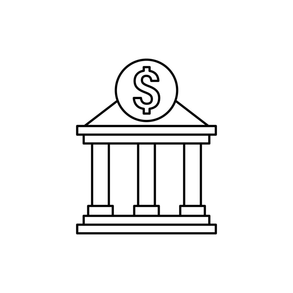banco, dólar, dinheiro vetor ícone ilustração