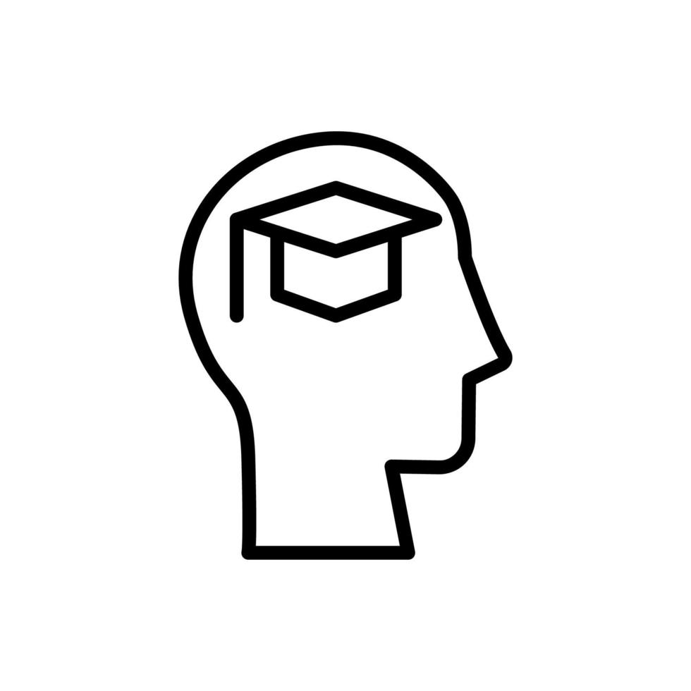 cabeça graduado chapéu vetor ícone ilustração