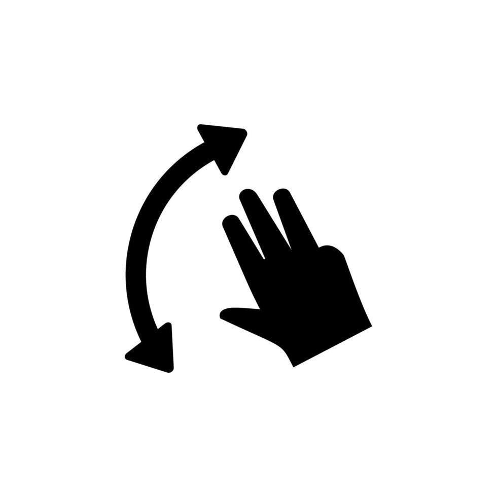 mão, dedos, gesto, girar, mover vetor ícone ilustração