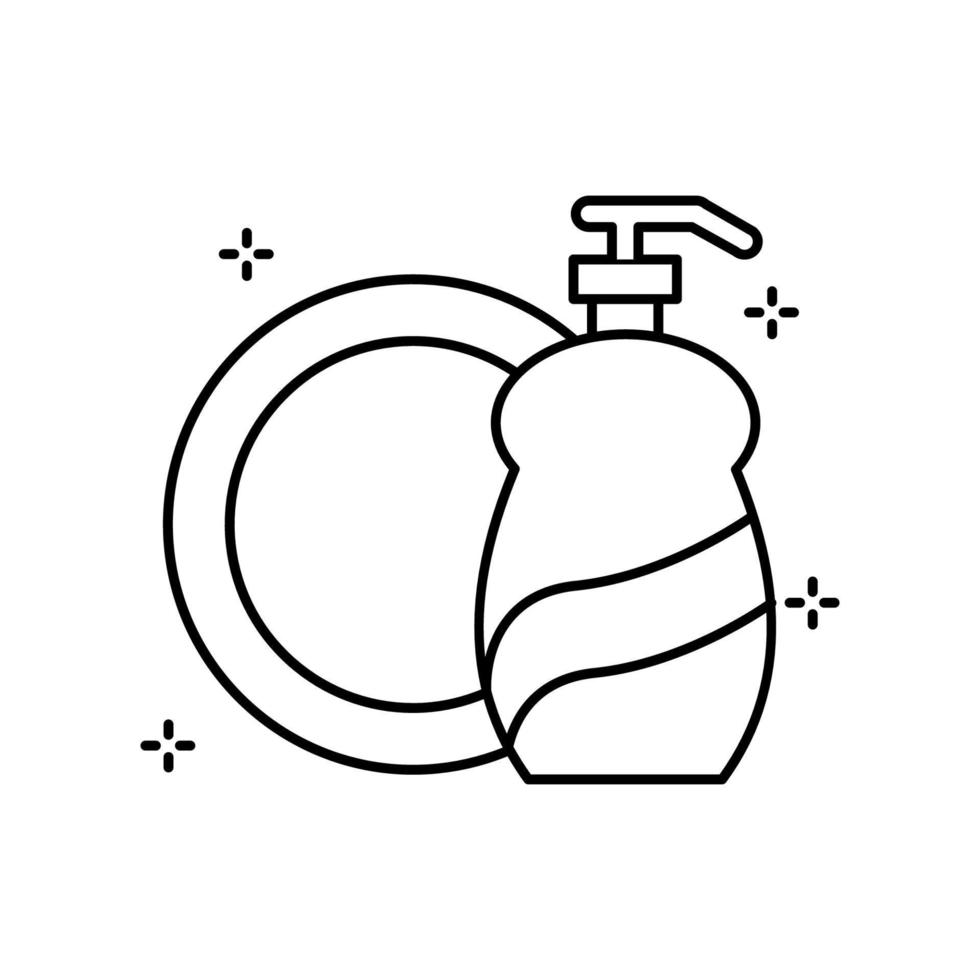 lavar pratos detergente, prato vetor ícone ilustração