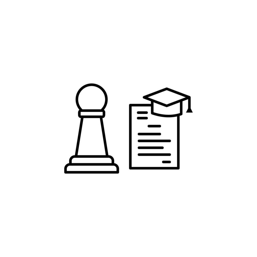 xadrez graduação boné escola vetor ícone ilustração