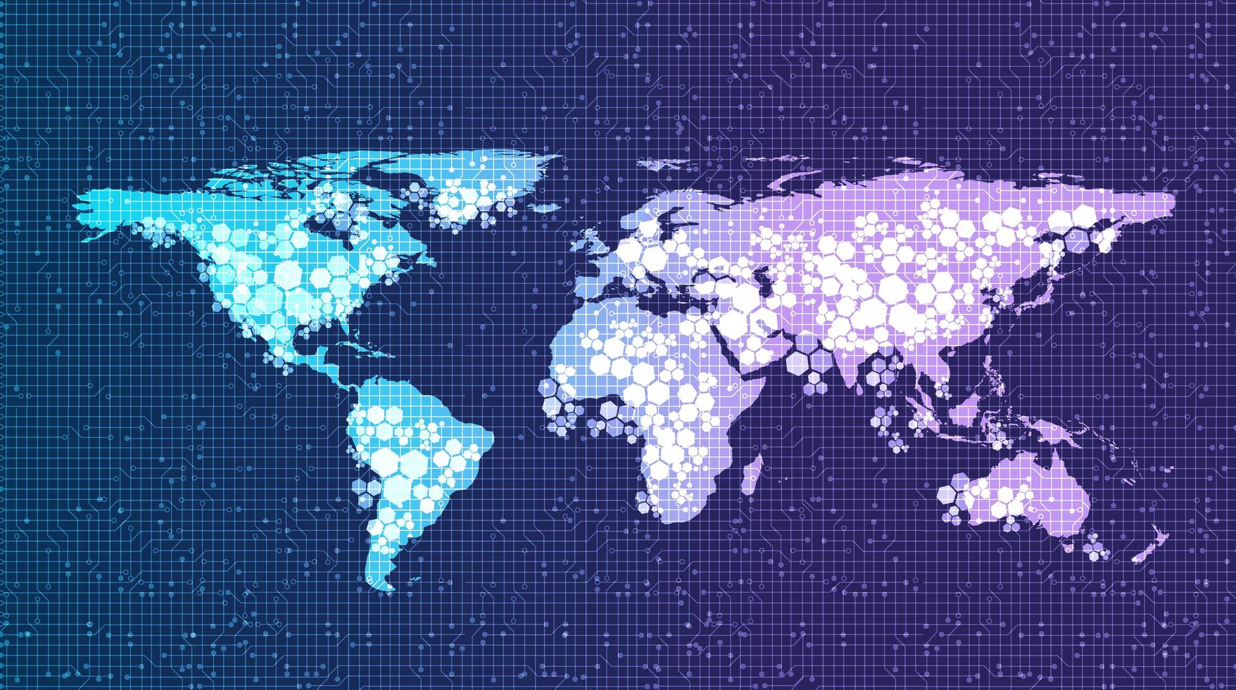 fundo de tecnologia de sistema de rede global digital, projeto de conceito de conexão e comunicação, ilustração vetorial. vetor