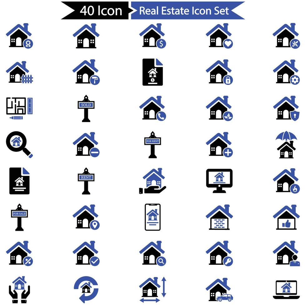conjunto de ícones imobiliários vetor