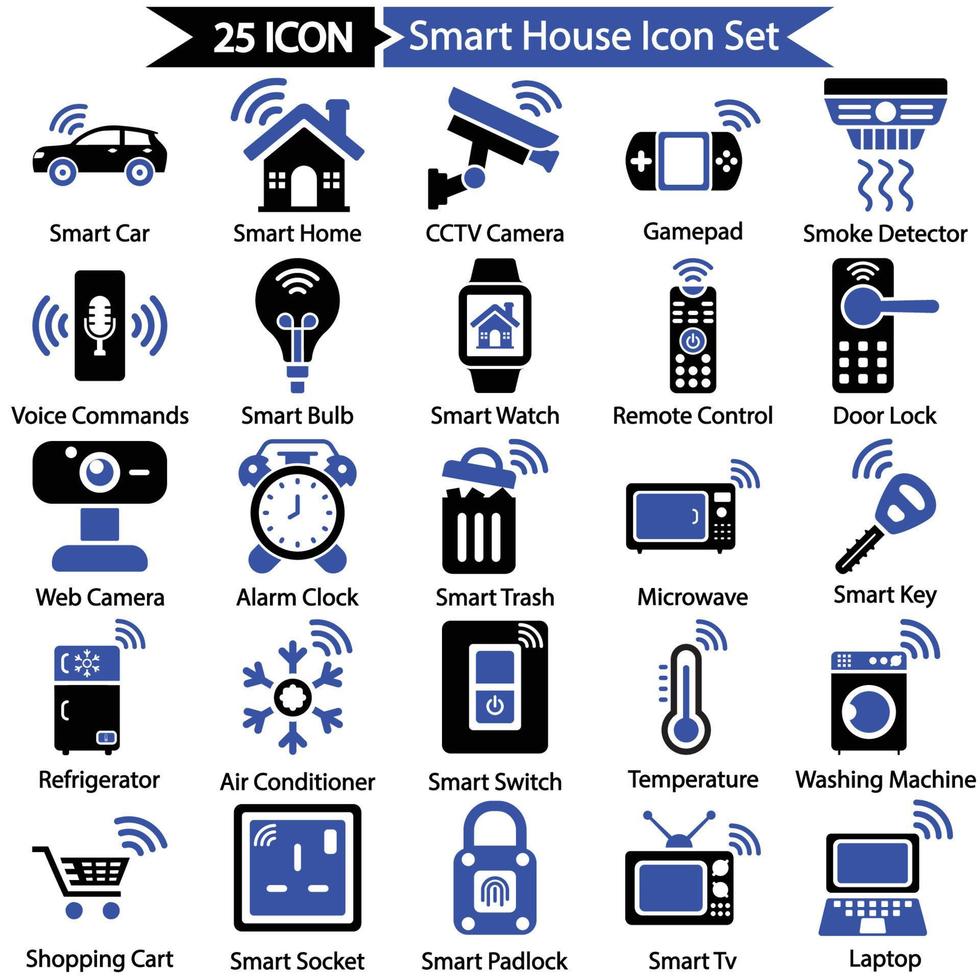 inteligente casa ícone conjunto vetor