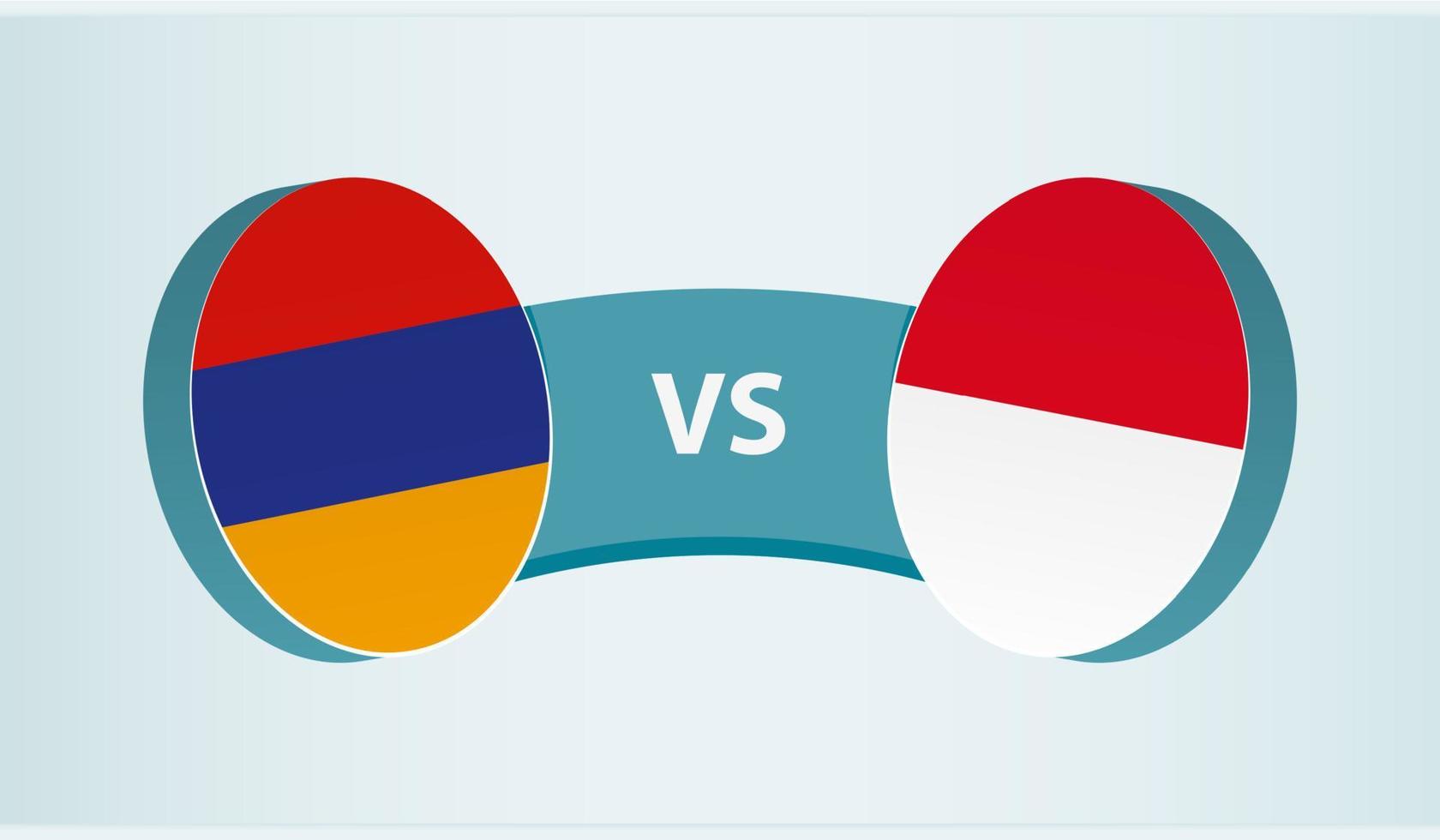 Armênia versus Indonésia, equipe Esportes concorrência conceito. vetor