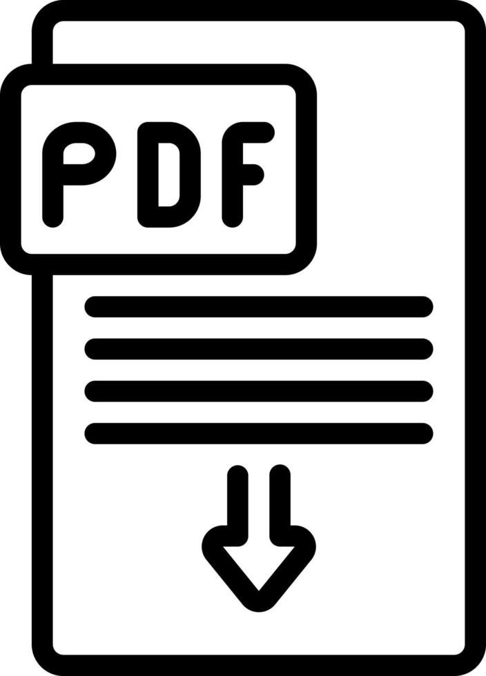 linha ícone para pdf vetor