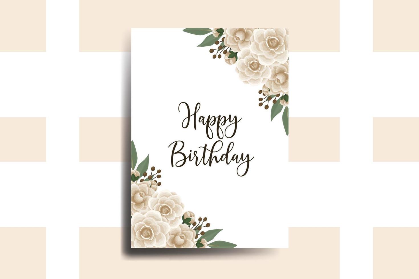 cumprimento cartão aniversário cartão digital aguarela mão desenhado camélia flor Projeto modelo vetor
