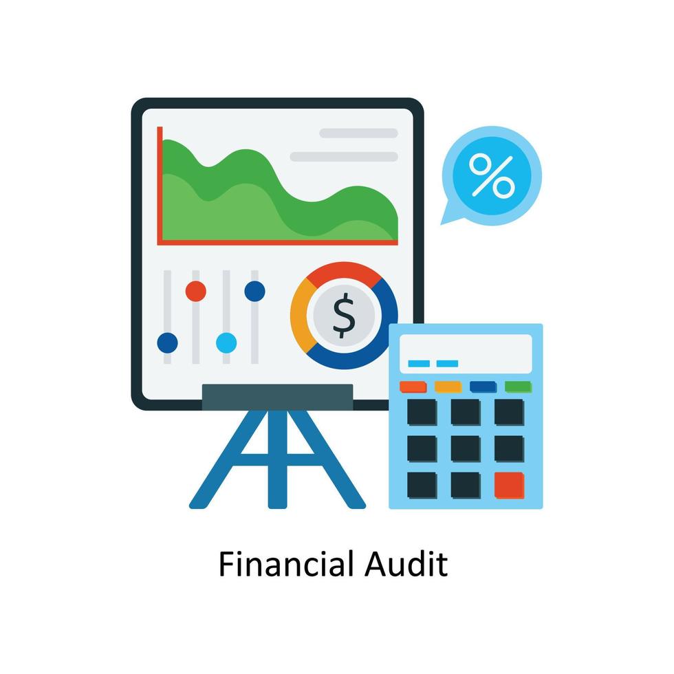 financeiro auditar vetor plano ícones. simples estoque ilustração estoque