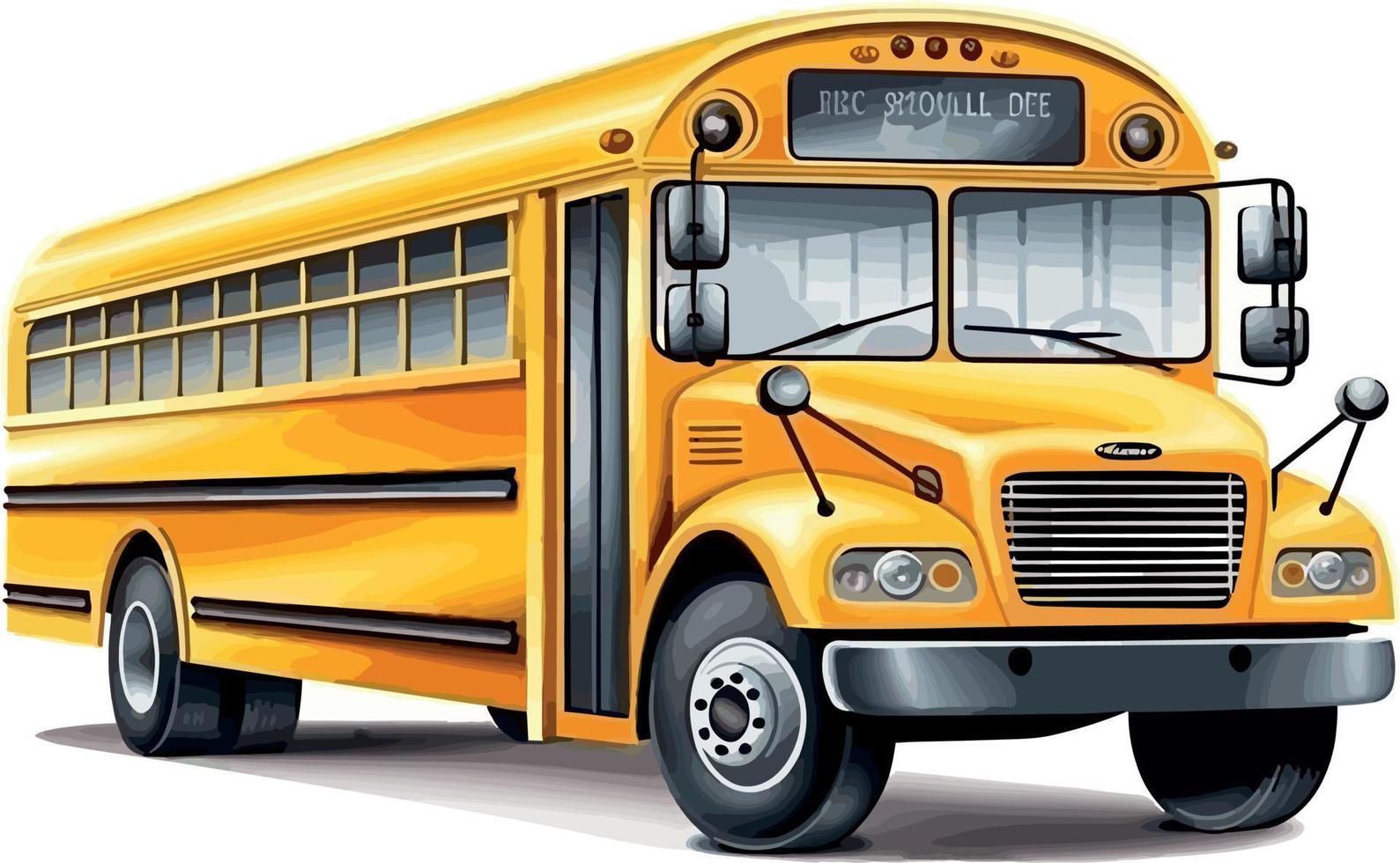 ilustração do amarelo aluna escola ônibus desenho animado clipart vetor