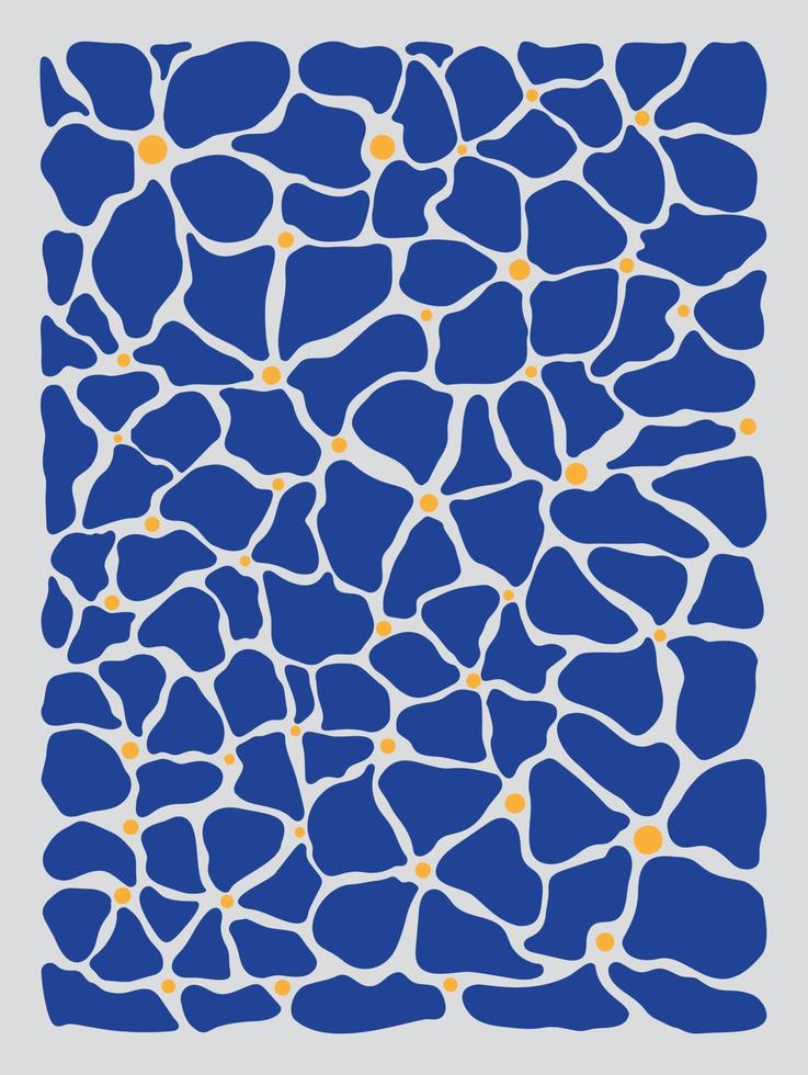 Matisse arte flor fundo vetor. abstrato natural mão desenhado padronizar Projeto com azul flor. simples contemporâneo estilo ilustrado Projeto para tecido, imprimir, cobrir, bandeira, papel de parede. vetor