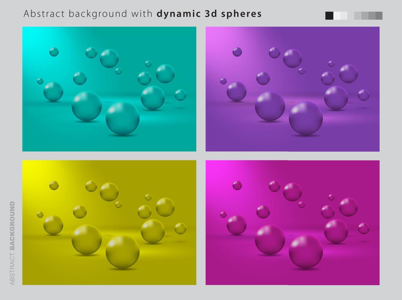 conjunto do abstrato fundo com dinâmico 3d esferas. vetor ilustração do lustroso bolas