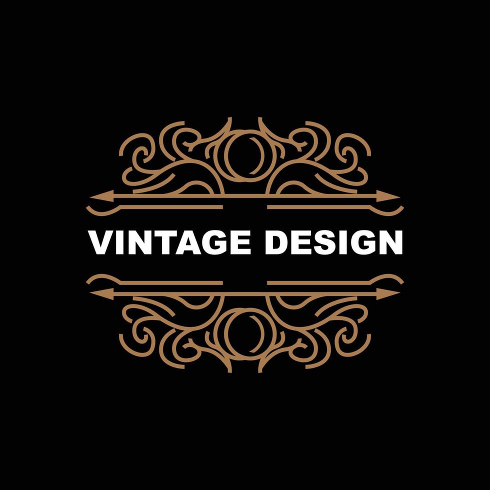 design vintage retrô, logotipo de ornamento vetorial minimalista luxuoso, com estilo mandala e batik, ilustração de marca de produto, convite, banner, moda vetor