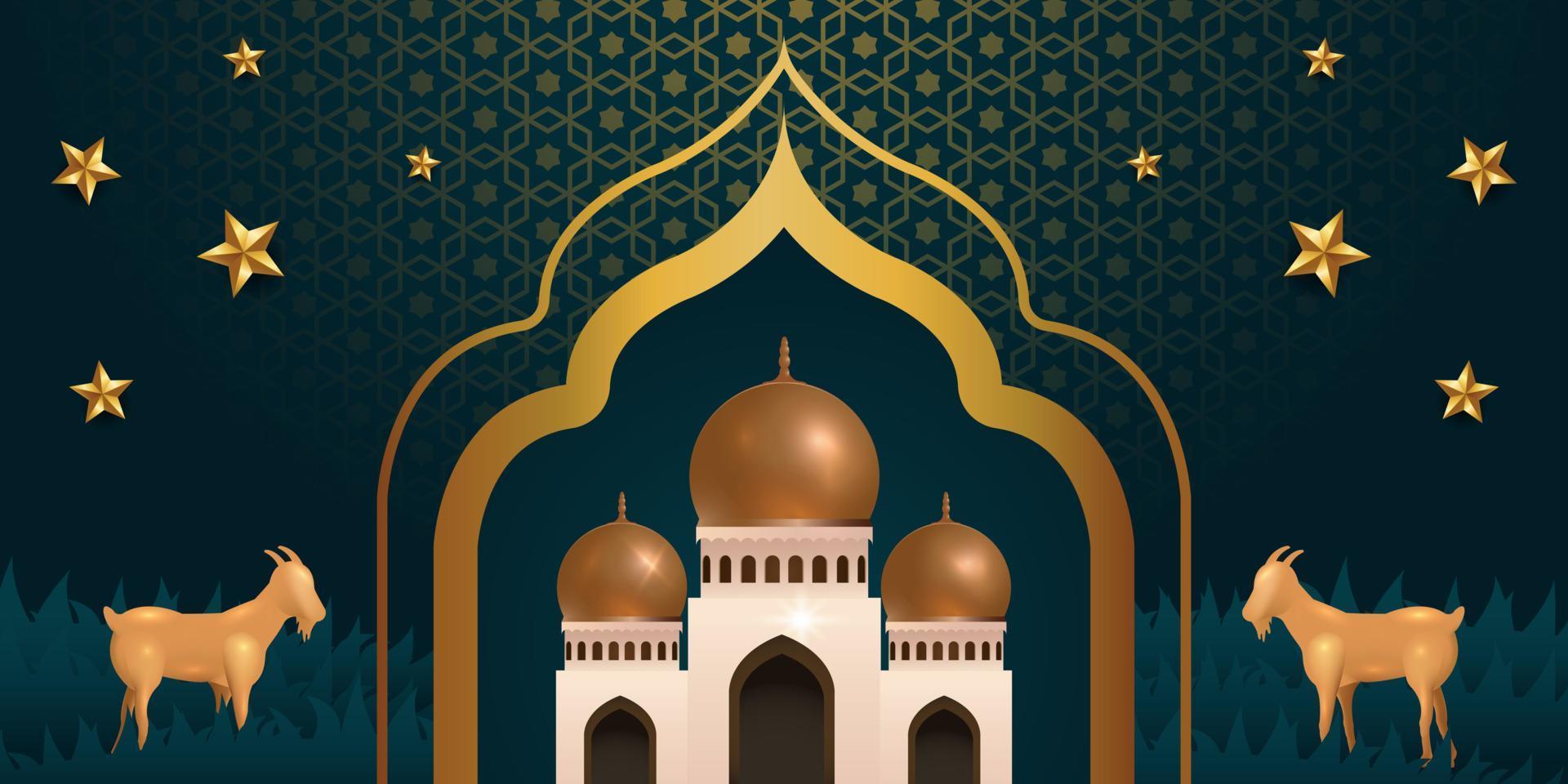 eid al adha Mubarak a celebração do muçulmano comunidade festival fundo desenho.vetor ilustração vetor