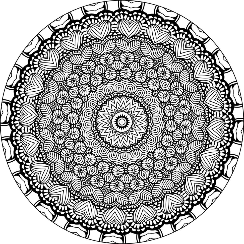 fácil mandala, simples mandalas flores coloração página em branco fundo. vetor