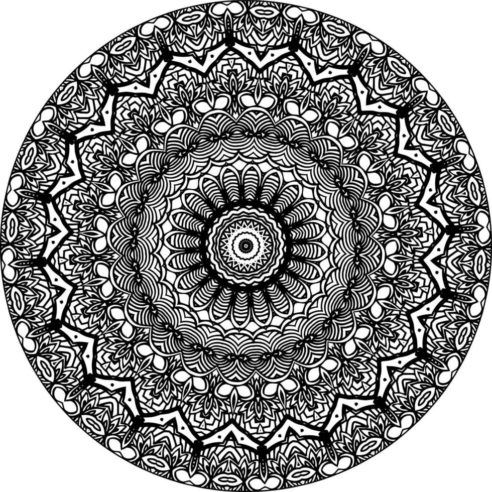 mandala de flores. elementos decorativos vintage. padrão oriental, ilustração vetorial. Islã, árabe, indiano, marroquino, espanha, turco, paquistão, chinês, místico, motivos otomanos. página do livro para colorir vetor