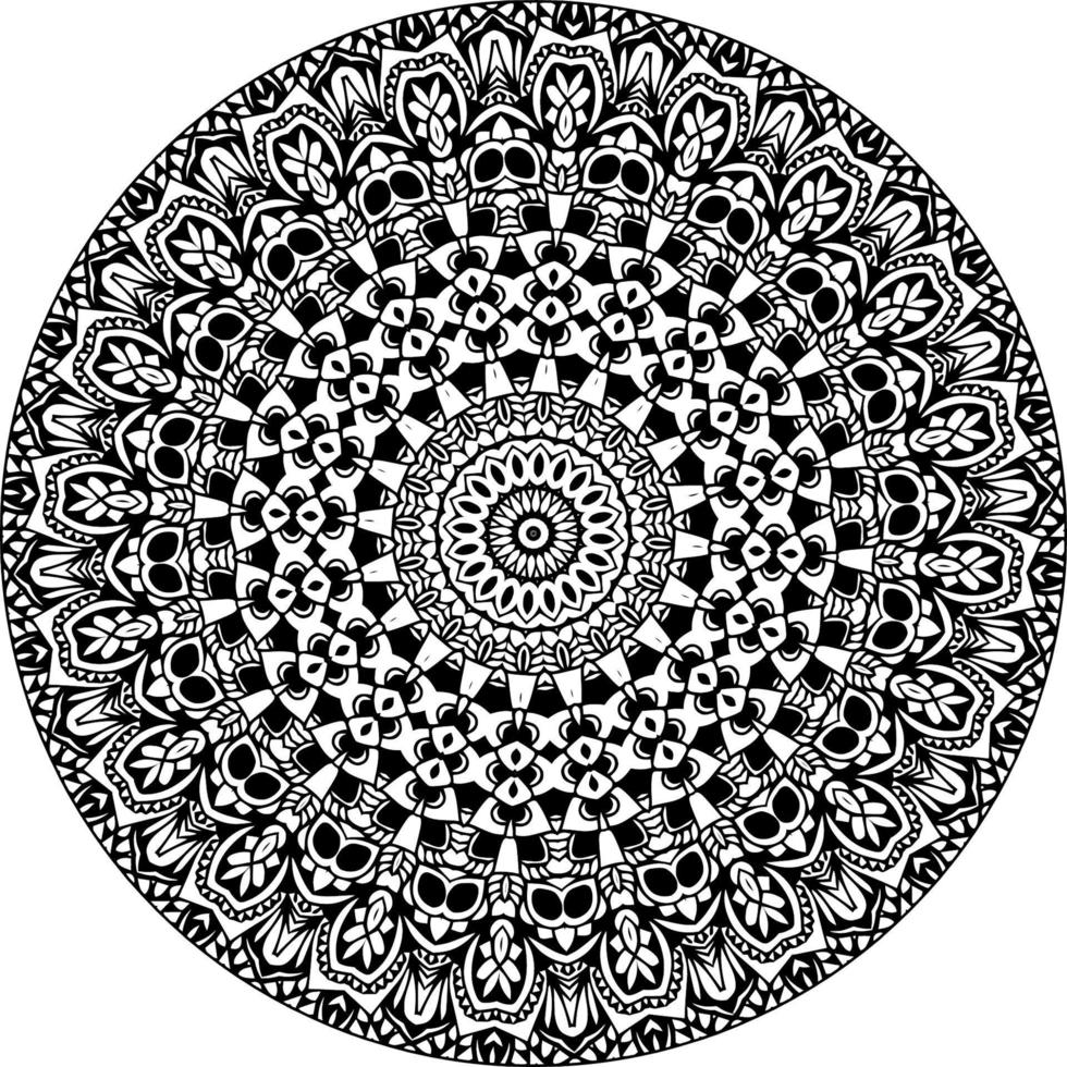 mandala de flores. elementos decorativos vintage. padrão oriental, ilustração vetorial. Islã, árabe, indiano, marroquino, espanha, turco, paquistão, chinês, místico, motivos otomanos. página do livro para colorir vetor