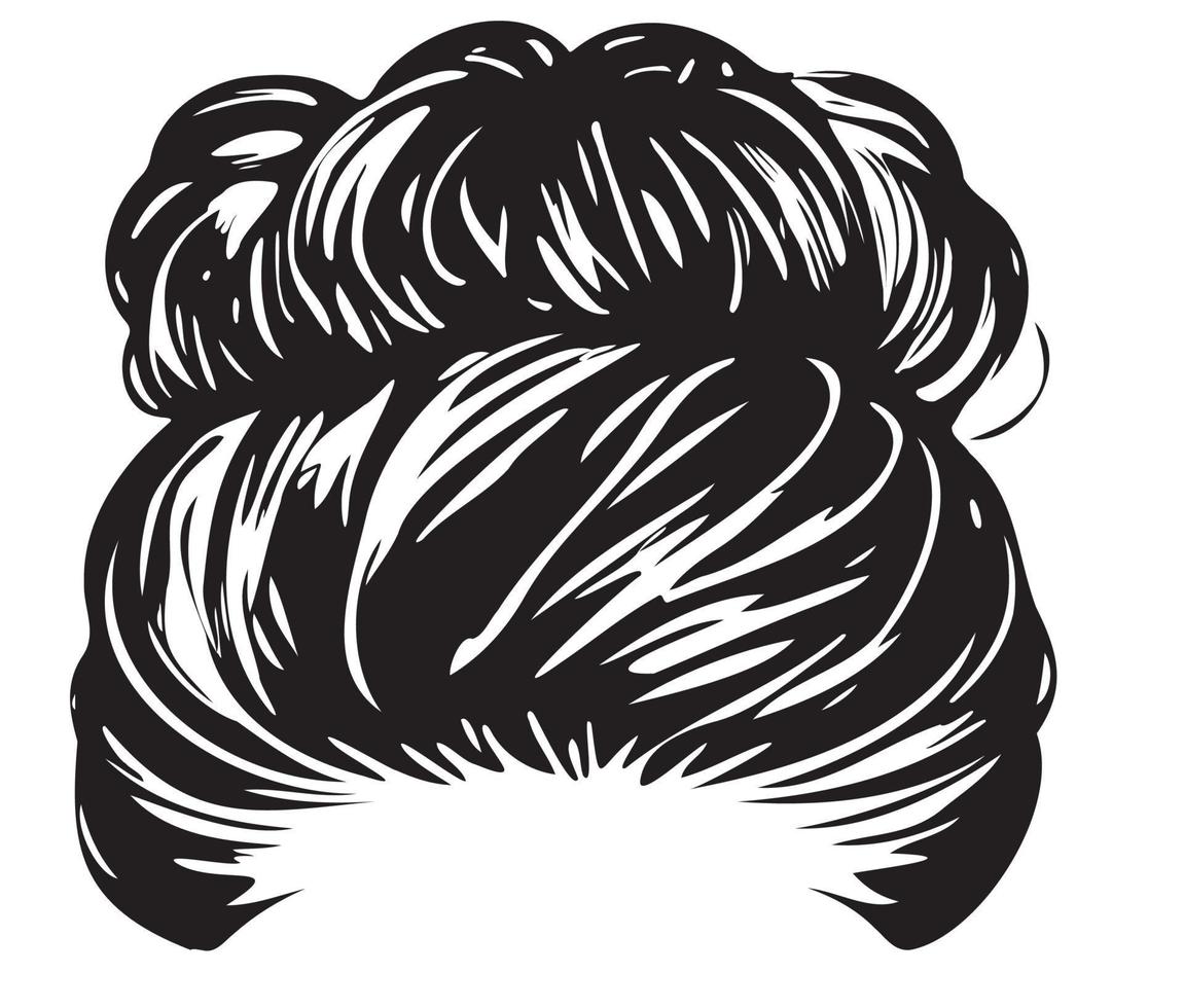 bagunçado pão penteados ilustração do o negócio Penteado com natural grandes cabelo vetor