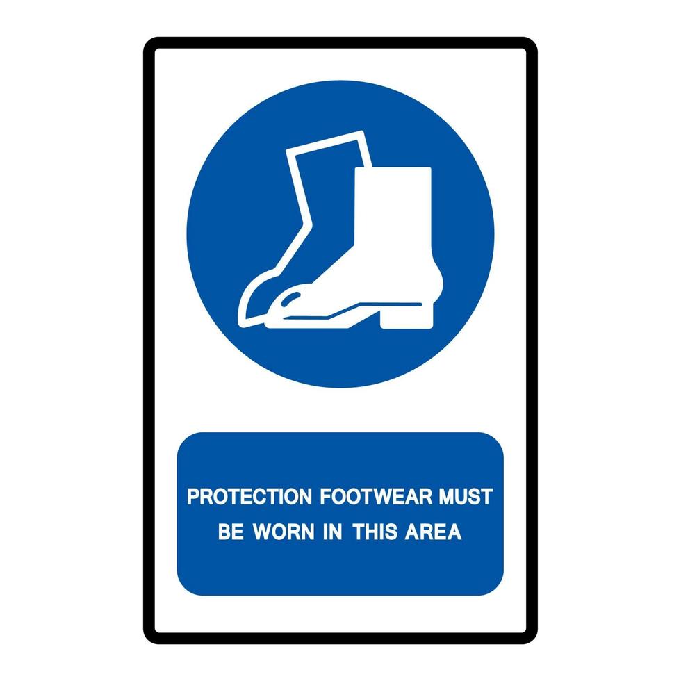 calçado de proteção deve ser usado neste símbolo de área vetor