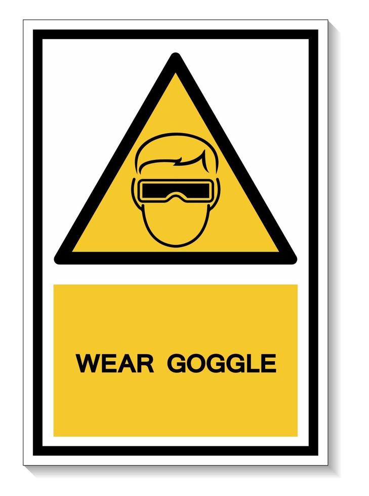 símbolo usar óculos de proteção sinal vetor