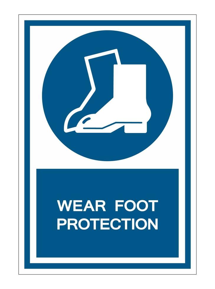 usar sinal de símbolo de proteção para os pés vetor
