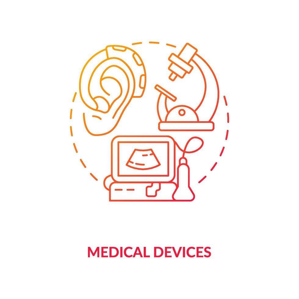 ícone do conceito de dispositivos médicos vetor