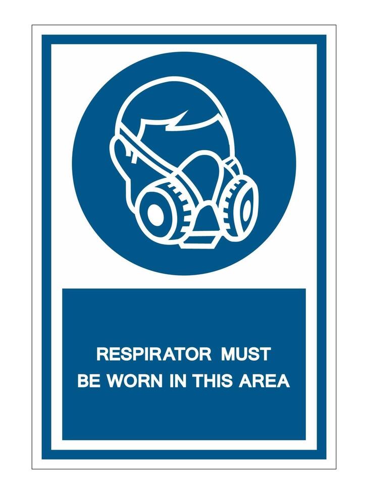 O respirador deve ser usado neste símbolo de área vetor