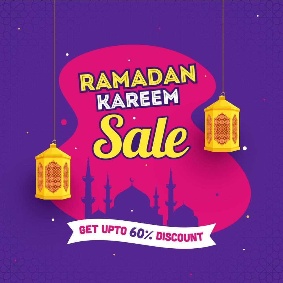 islâmico piedosos mês do Ramadã kareem ou ramazan kareem conceito. vetor