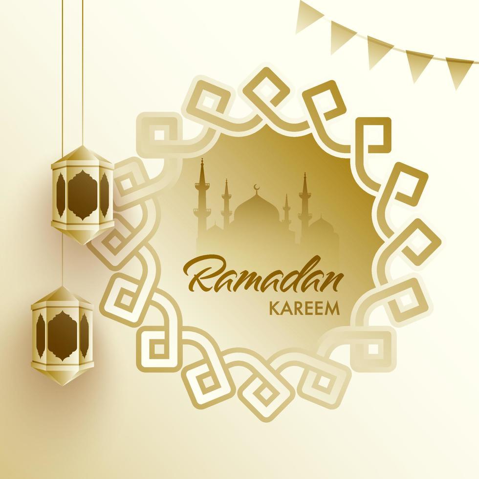 islâmico piedosos mês do Ramadã kareem ou ramazan kareem conceito. vetor