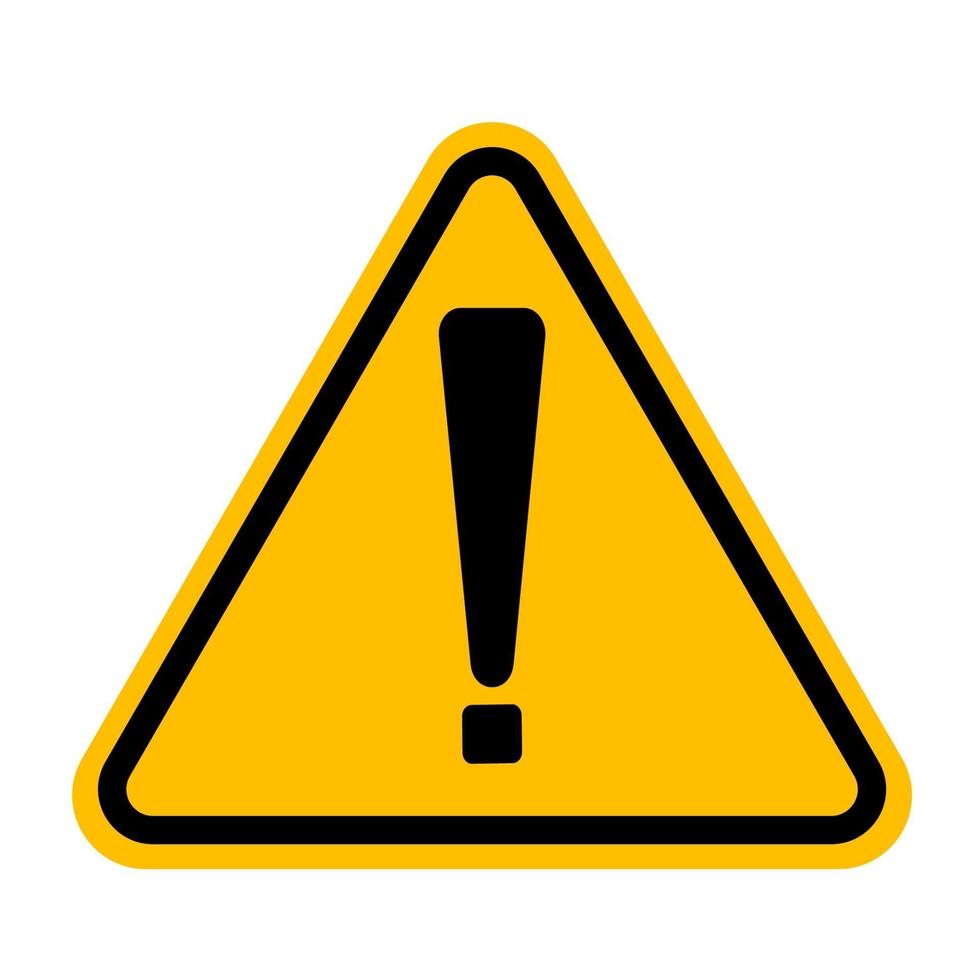 símbolo de ponto de exclamação, advertindo ícone perigoso em fundo branco vetor