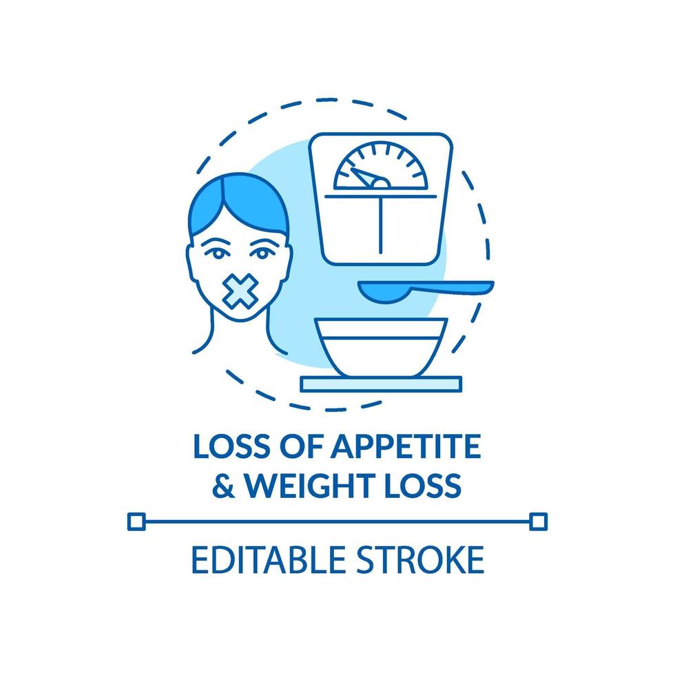 ícone do conceito de apetite e perda de peso vetor