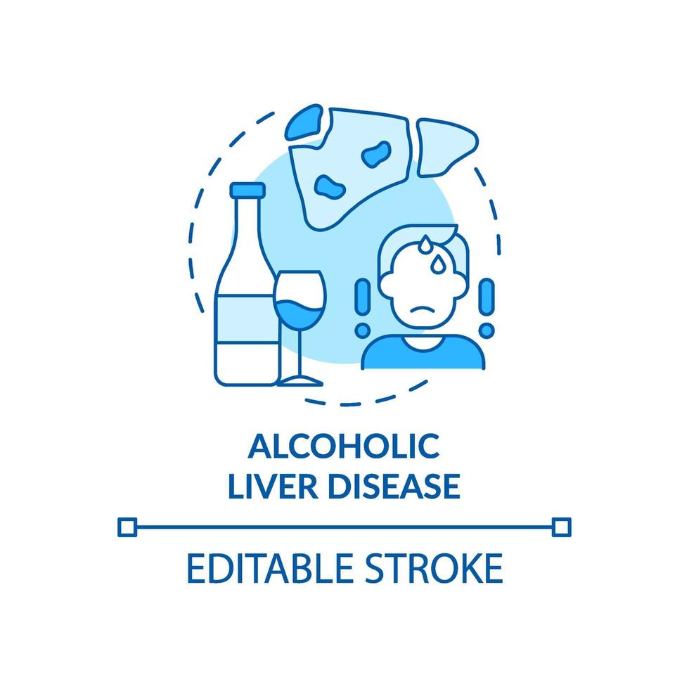 ícone do conceito de doença hepática alcoólica vetor