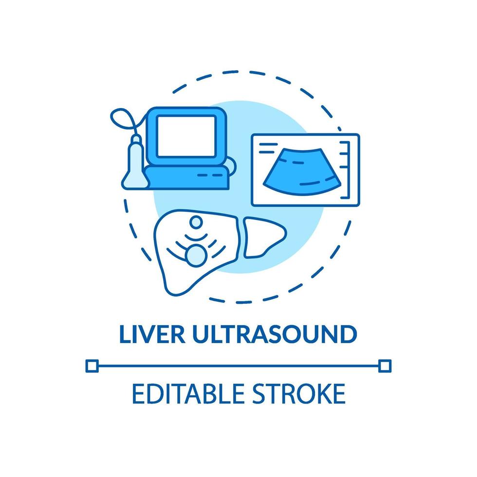 ícone do conceito de ultrassom de fígado vetor