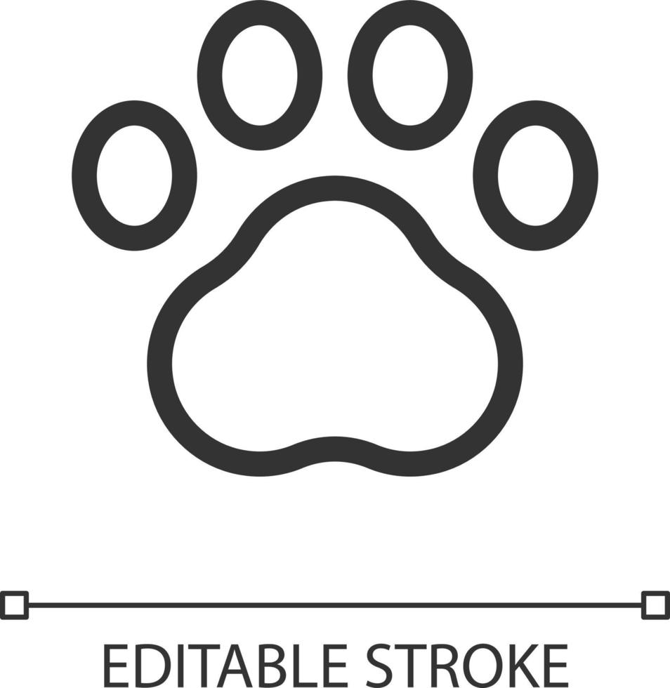 animal pata pixel perfeito linear ui ícone. bens para doméstico animais. conectados Mercado. gui, ux Projeto. esboço isolado do utilizador interface elemento para aplicativo e rede. editável acidente vascular encefálico vetor