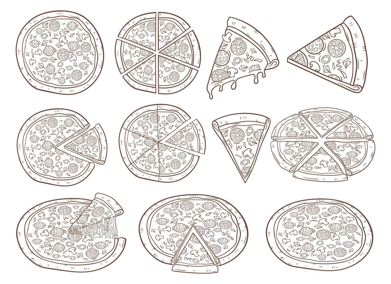 pizza vetor Projeto ilustração isolado em branco fundo