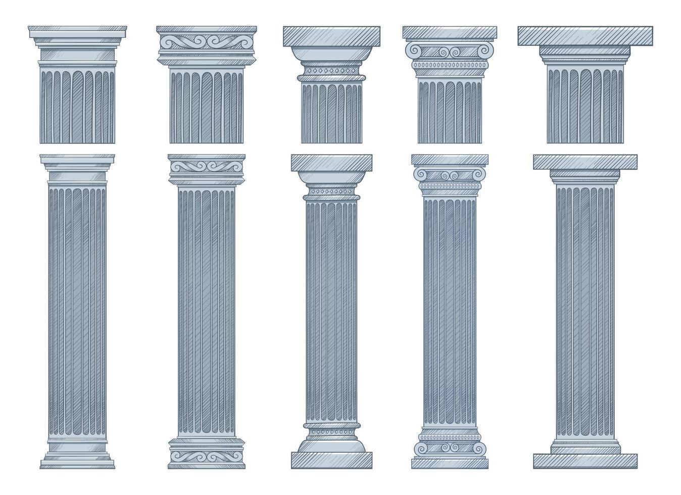 antigo colunas vetor Projeto ilustração isolado em fundo