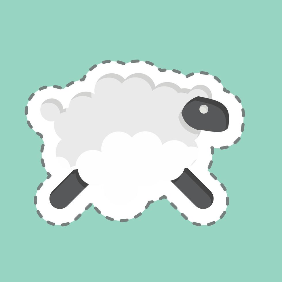adesivo linha cortar ovelha relacionado para eid al adha símbolo. simples Projeto editável. simples ilustração vetor